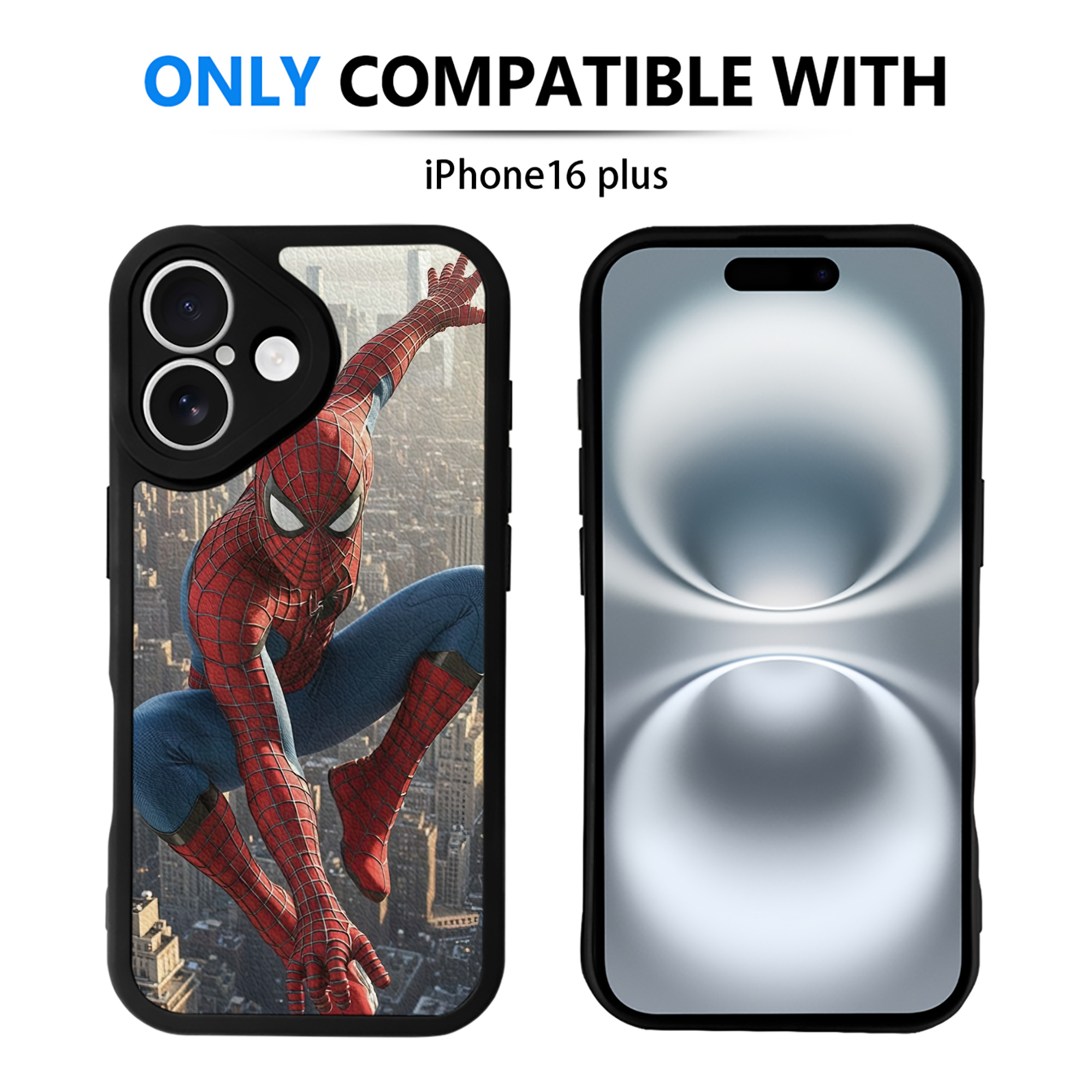 Spider Man スパイダーマン 【iPhone 16シリーズ対応】シリコンスマホケース（レザー調） 材質：シリコン